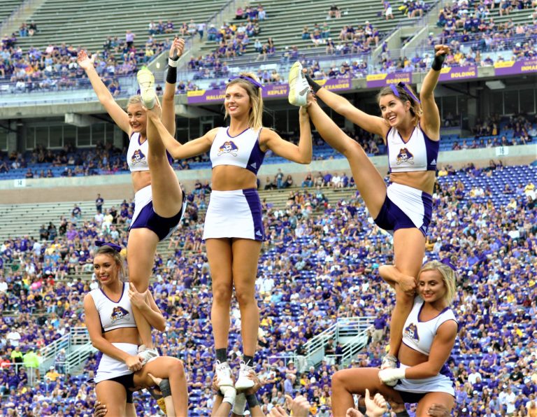 The Ecu Cheerleaders Get Up To Lift The Spirits Of Pirate Nation On Saturday Photo By Al Myatt 