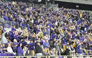 Pirate fans are on their feet after a turnover by the Bearcats (Al Myatt photo)