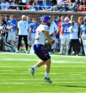 Tyler Snead makes a catch for a first down for East Carolina. (Photo by Al Myatt)